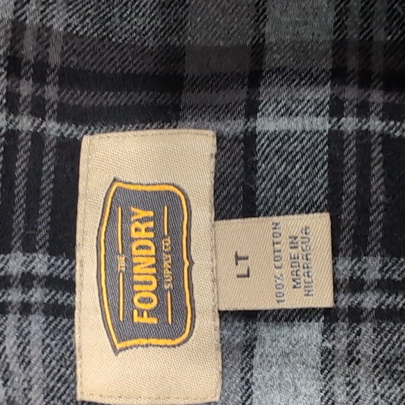 Foundry Plaid flannel shirts, 100% cotton, lot of two, men's LT - Picture 13 of 13